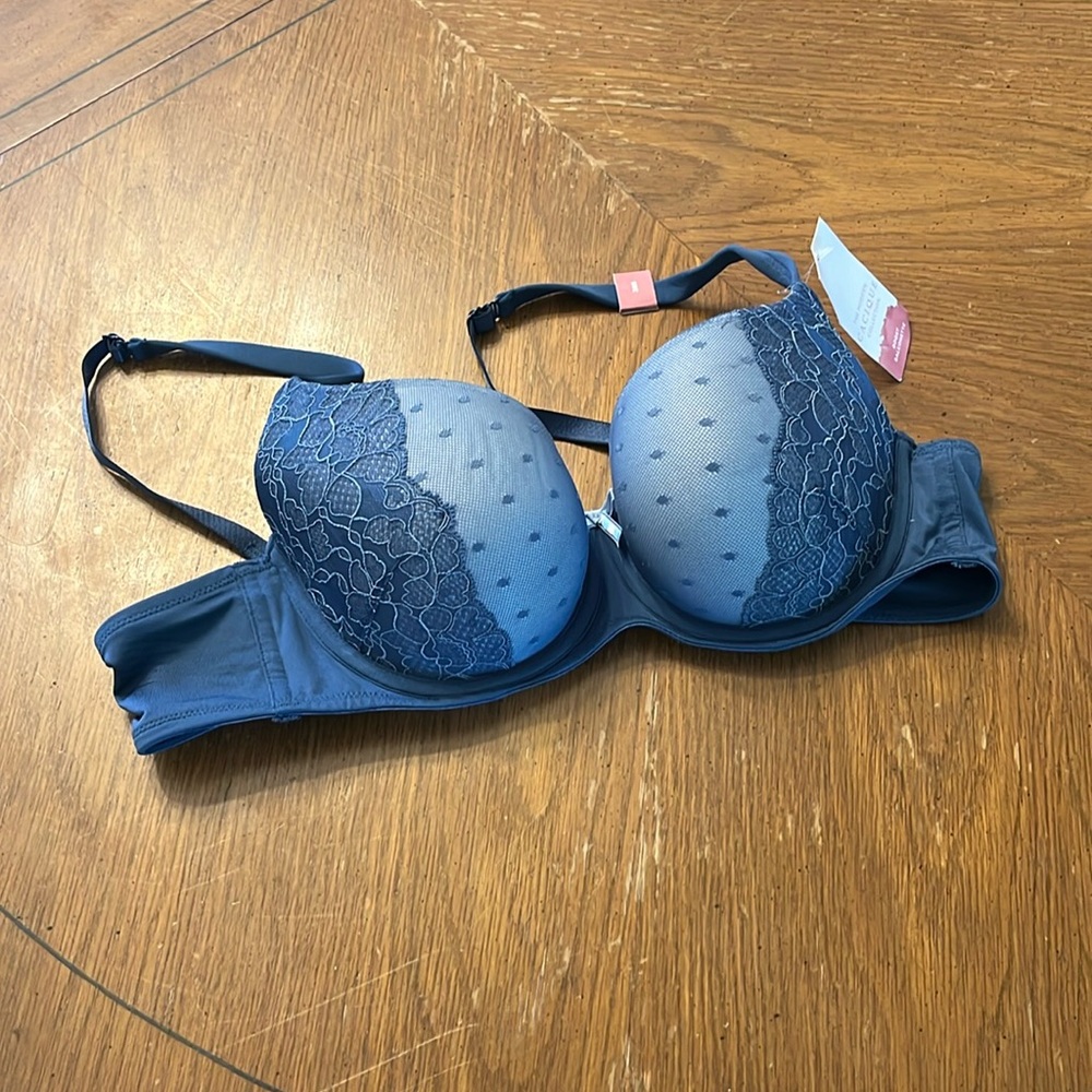 NWT Cacique intimates (Lane Bryant) blue underwire boost balconette bra blue 38b